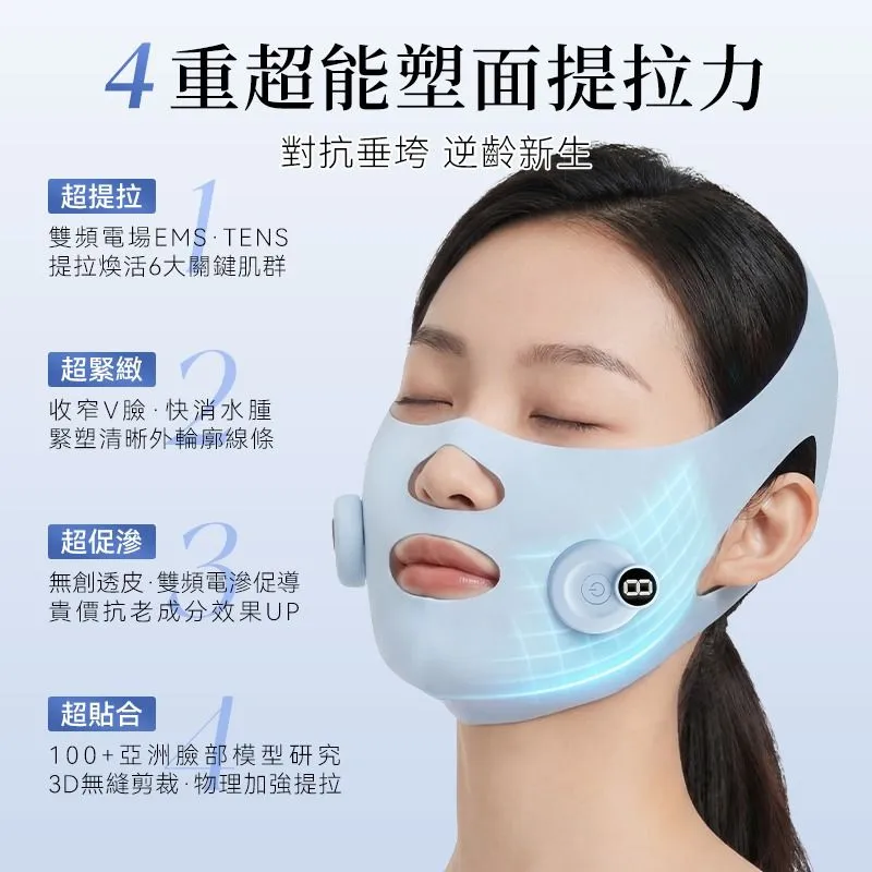 $228。 日本JUJY 穿戴式EMS＋TENS雙重微電流聚能3D高彈多模式提拉塑形面罩