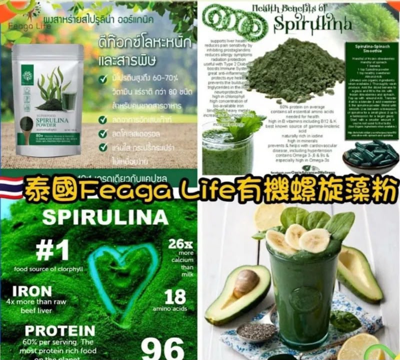 泰國直送-Feaga Life有機螺旋藻粉100g