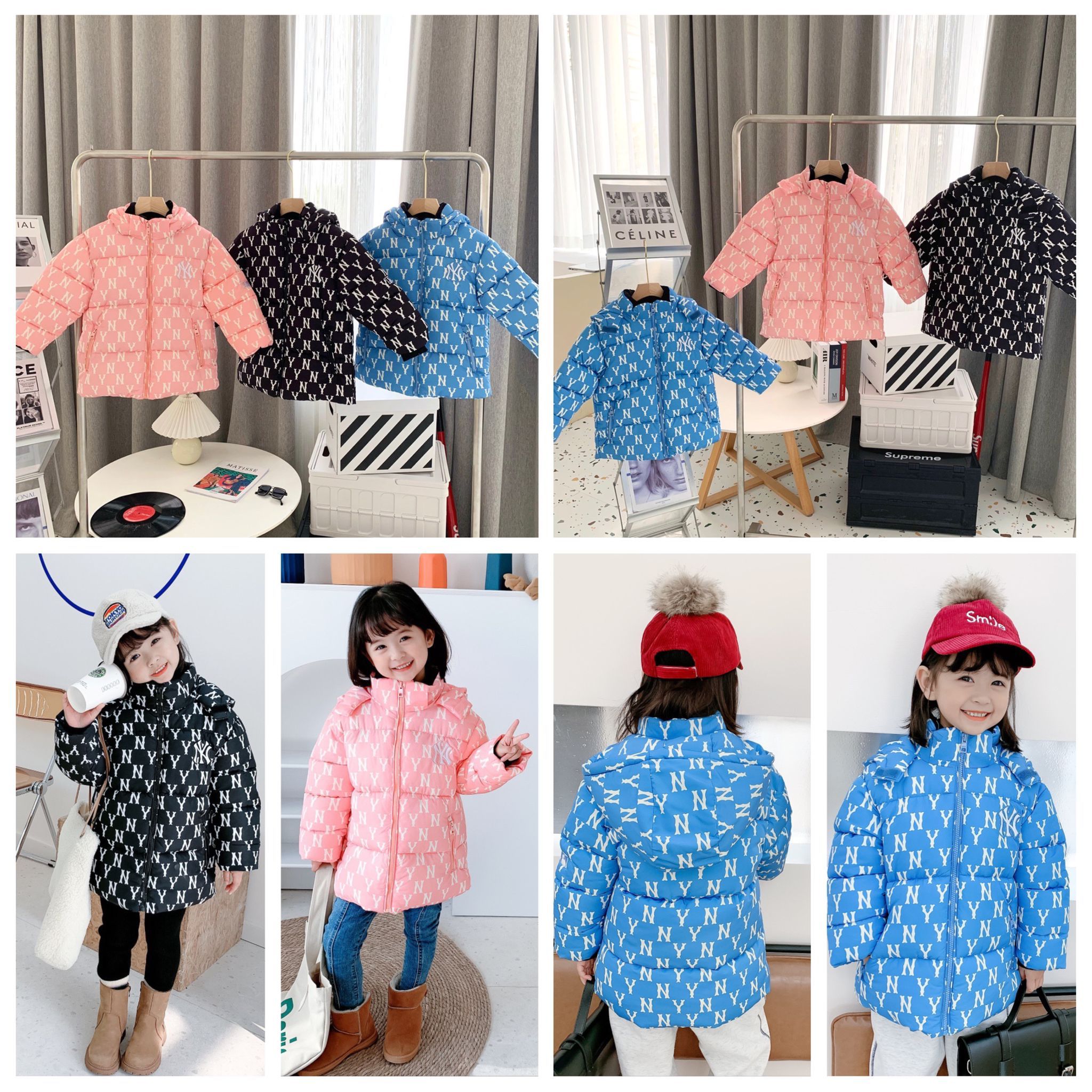 $210MLB老花滿印兒童👦🏻👧🏻羽絨棉服