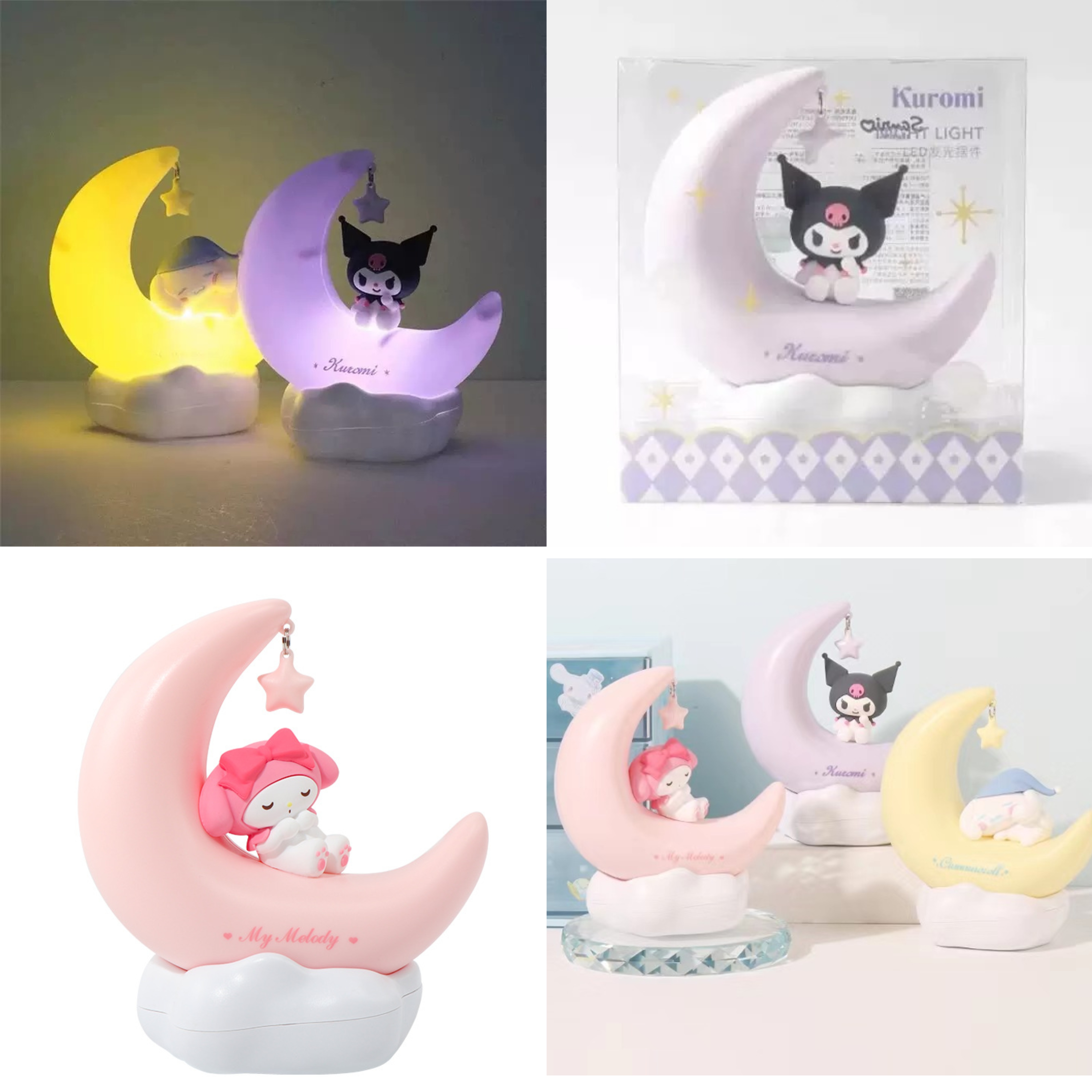 $65/1。2件起$6O/1。SanrioCharacters 月芽夢LED 夜光燈
