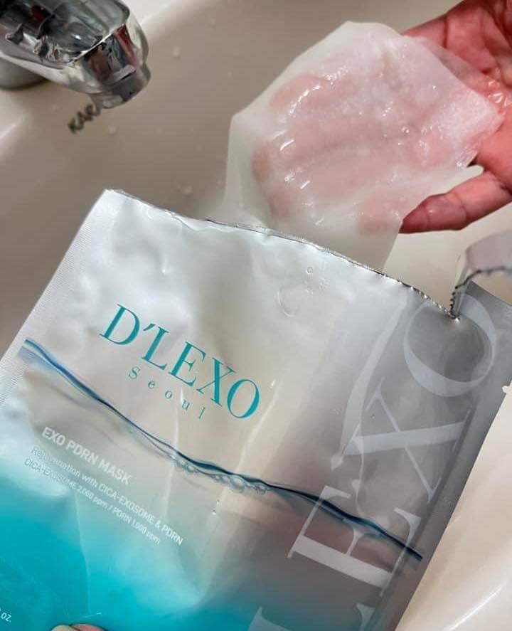 $125盒。2盒起$ 120盒。Dermaline D'LEXO 積雪草外泌體面膜 EXO PDRN MASK 一盒10片