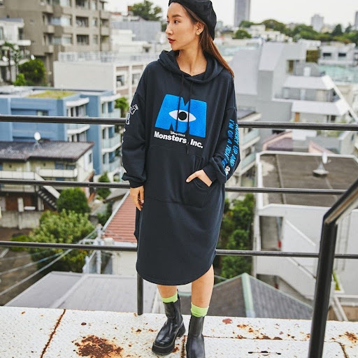 RODEO CROWN X 怪獸公司連帽衛衣裙$180/1