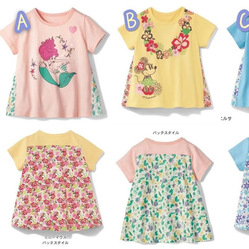 $66/1。2件起$6O/1迪士尼短袖碎花裙tee