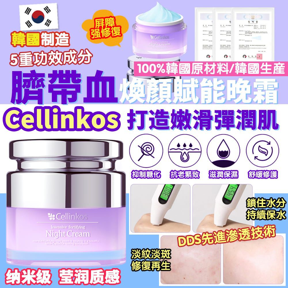 $168件、2件克$158件、Cellinkos细胞煥膚重新晚霜