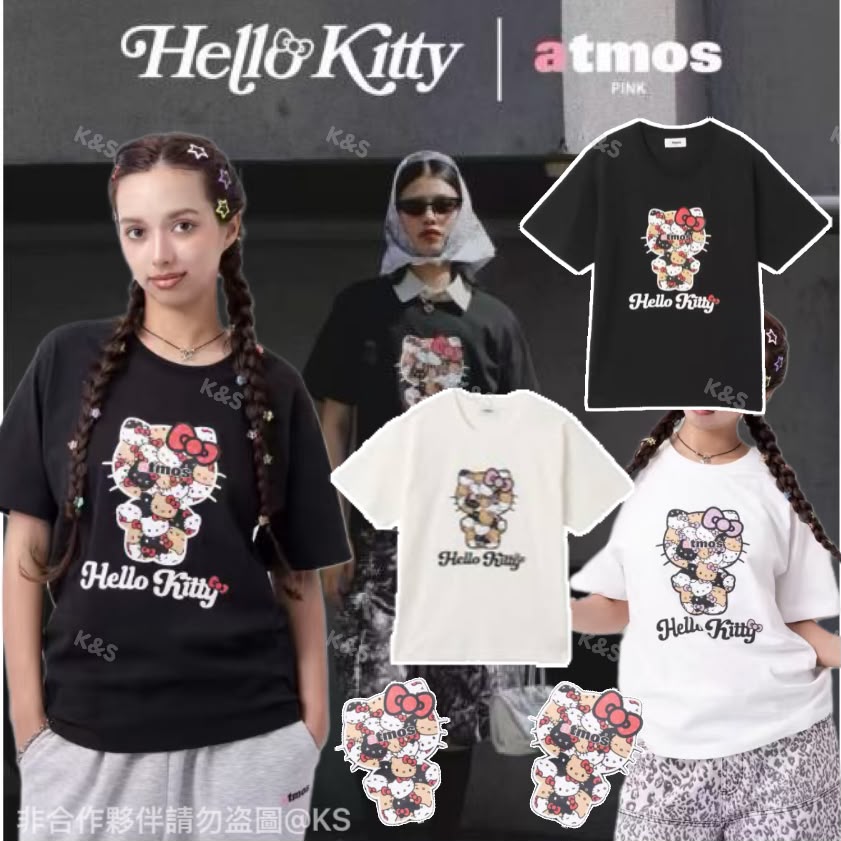 $130件/2件起$120件、2026年夏季新品✨ Atmos x Hello kitty印花短Tee