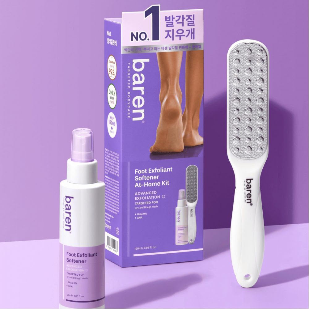 $ 108套。2星期到。韓國🇰🇷Baren免浸泡足部去角質護理套裝(去角質噴霧120ml+足部銼刀)