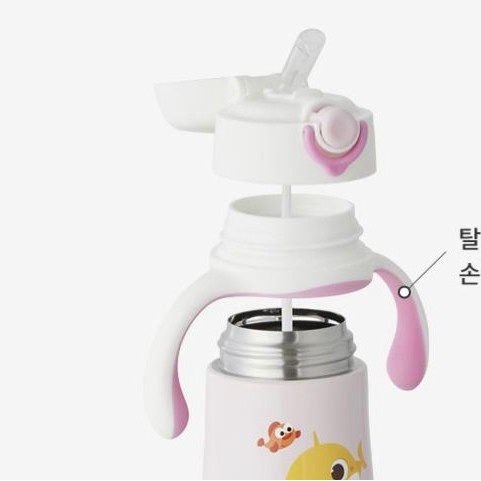 韩国Babyshark儿童吸管保温壺 250ml2色选择: 蓝 /粉红