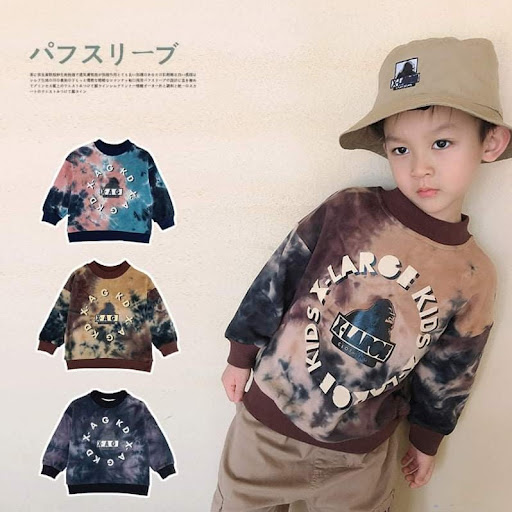外贸童装日系童装潮牌21秋冬新款扎染圆领卫衣100至160cm$118/1