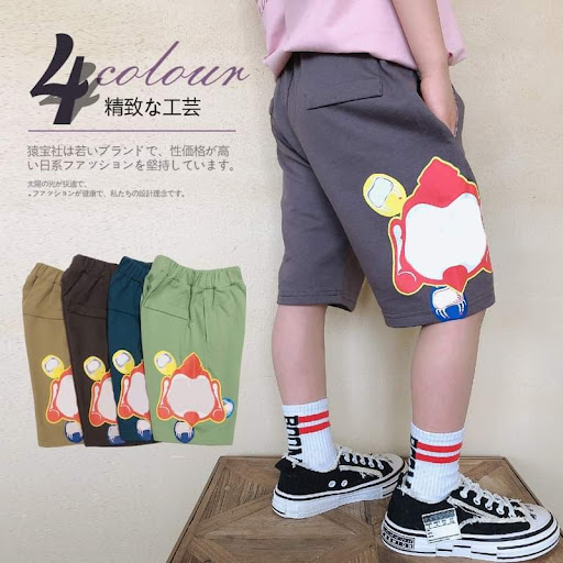 $85/1。2件起$80/1外貿日系男童纯棉印花短褲顏色4見图尺吋110cm至160cm货期3星期