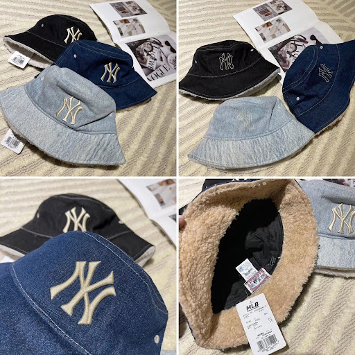 MLB加厚版牛仔漁夫帽