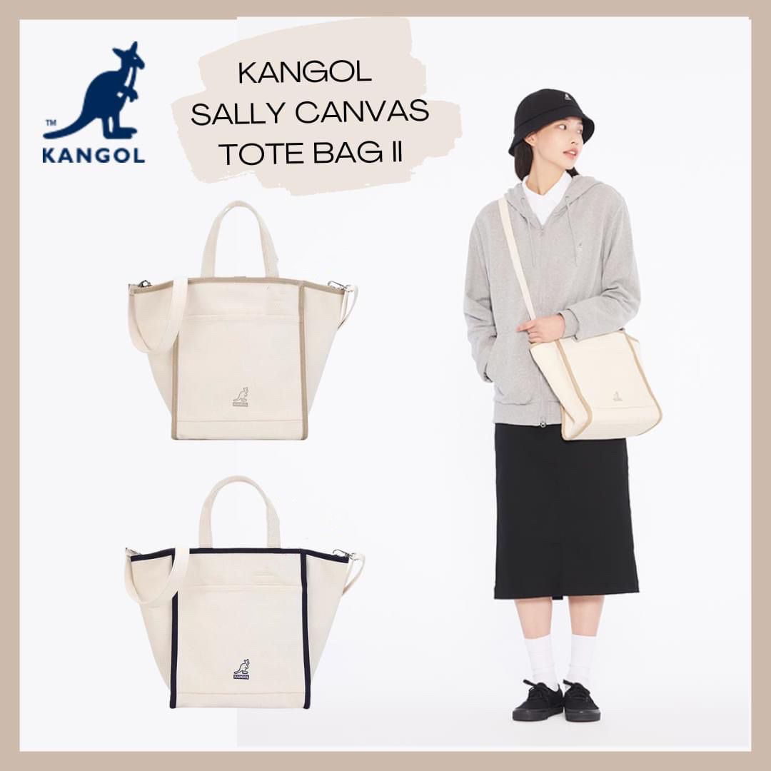 $168/1。2件起$158/1。韓版🇰🇷KANGOL SALLY CANVAS TOTE BAG II👜샐리 캔버스 토트백 Ⅱ 3855 아이보리