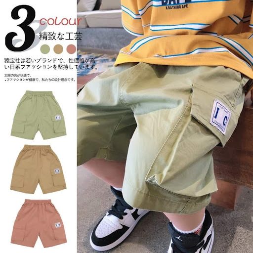 $105/1。2件起$95/1外貿日系男童纯棉中長短褲尺吋110cm至160cm货期3星期
