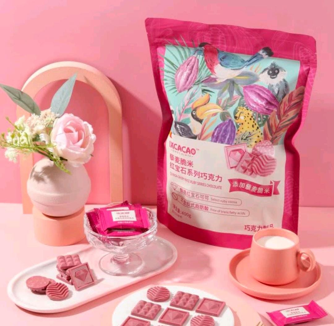 $142袋。新品 IXCACAO藜麥脆米紅寶石系列巧克力400g