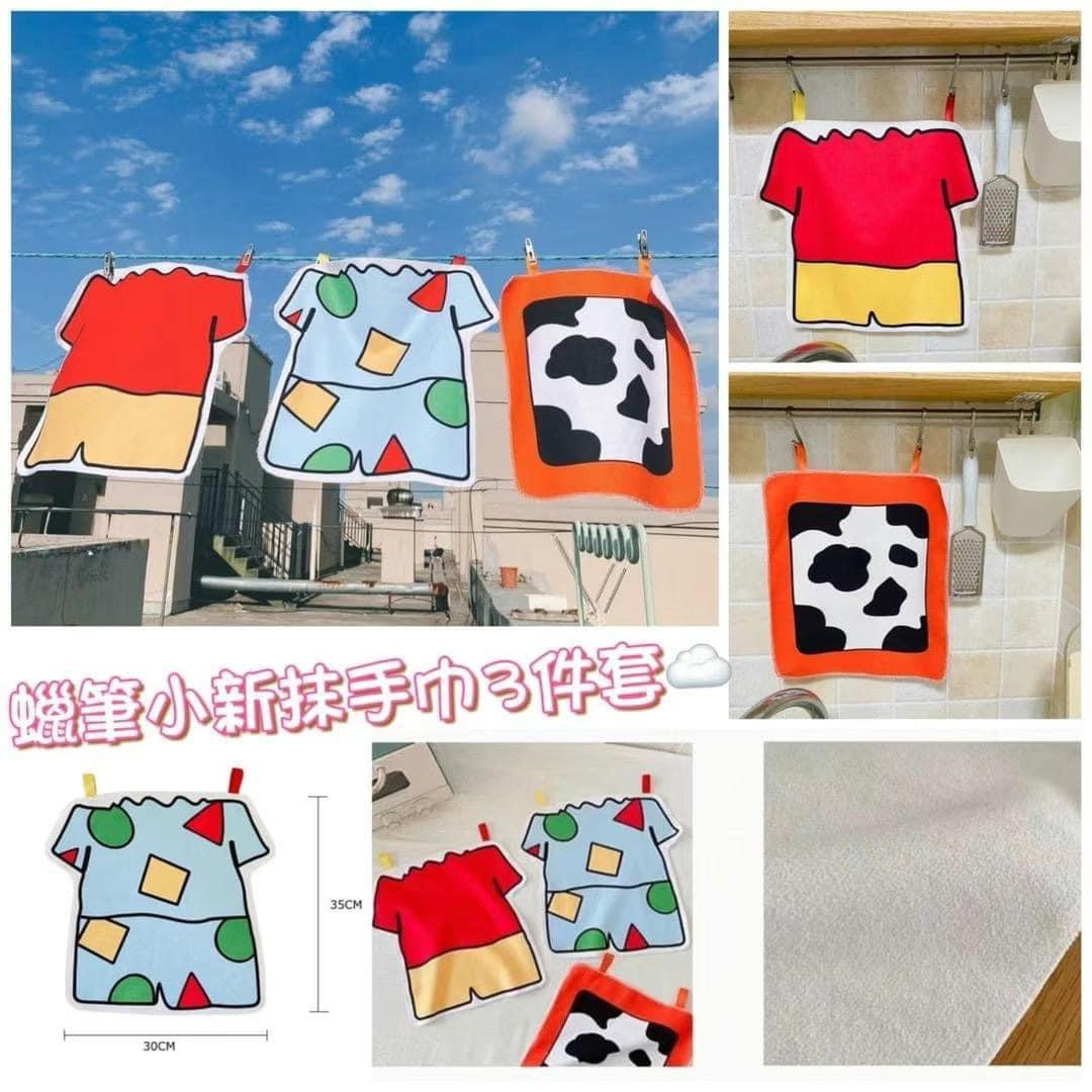 $48套。2套起$42套。Fans必搶😍 蠟筆小新抹手巾3件套☁️