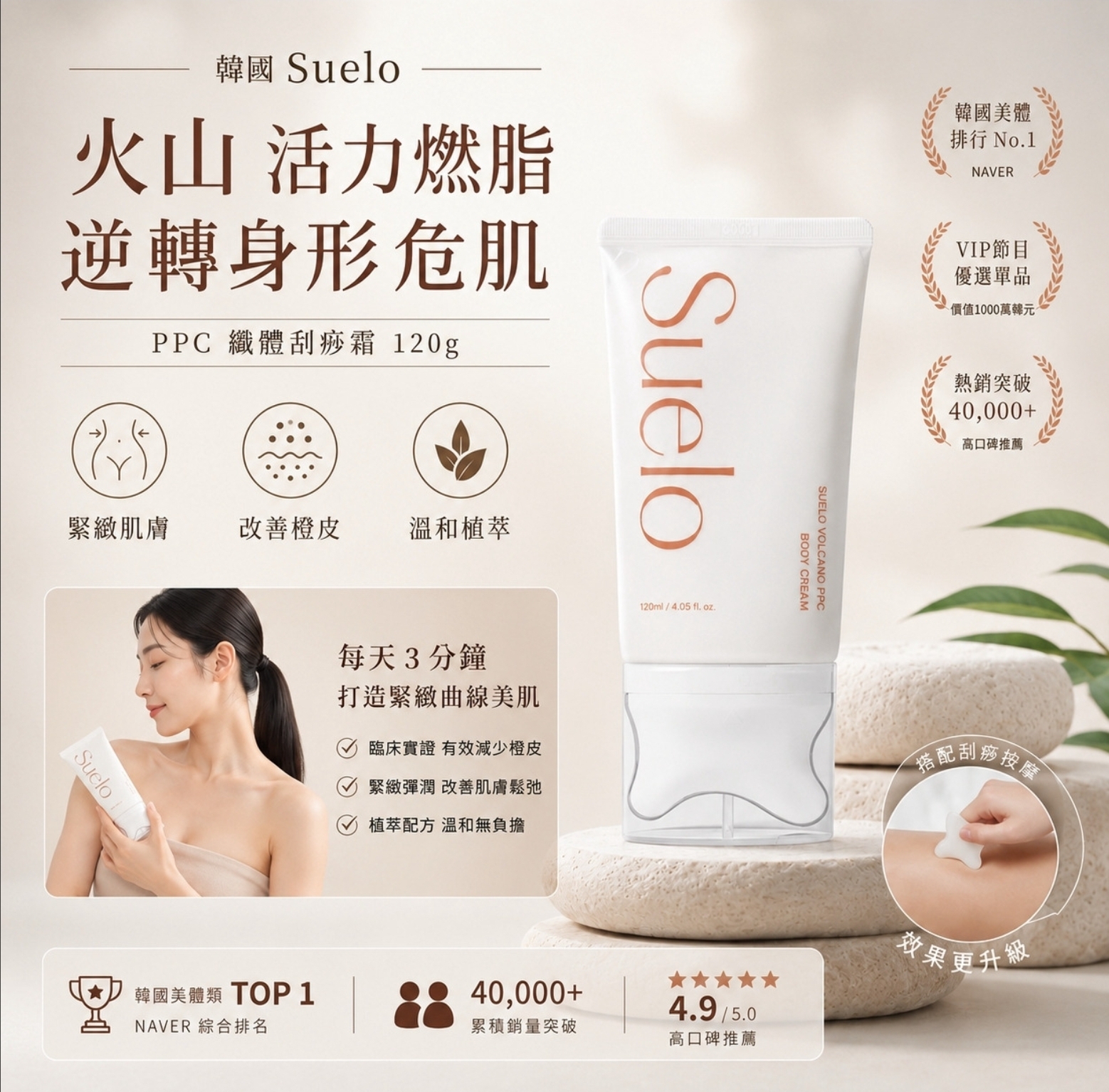 韓國 SUELO 火山 PPC 纖體刮痧霜 120g