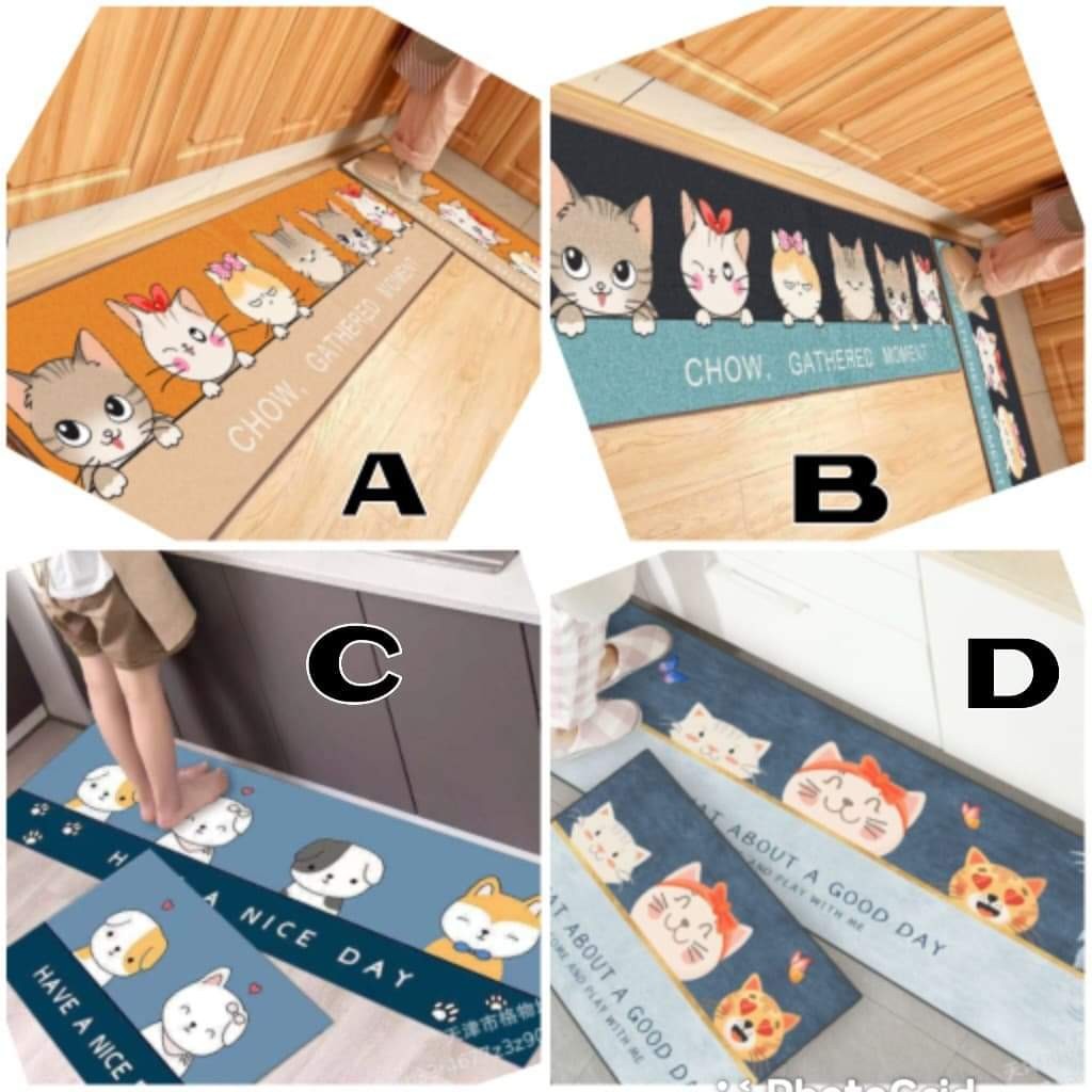 $68套2件。家用臥室/廁所/廚房門口防滑膠墊兩件套