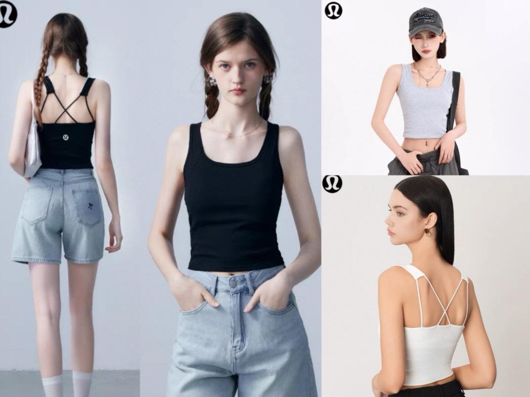 $158件。2件起$148件。lululemon交叉美背吊带背心