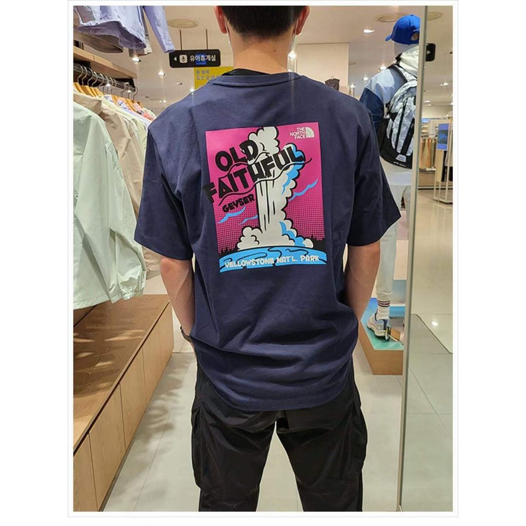 $128件。2件起$118件。The north face前後印花短袖Tee