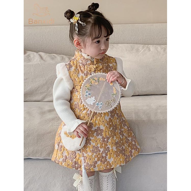 $188套。新年加厚漢服連身裙3件套