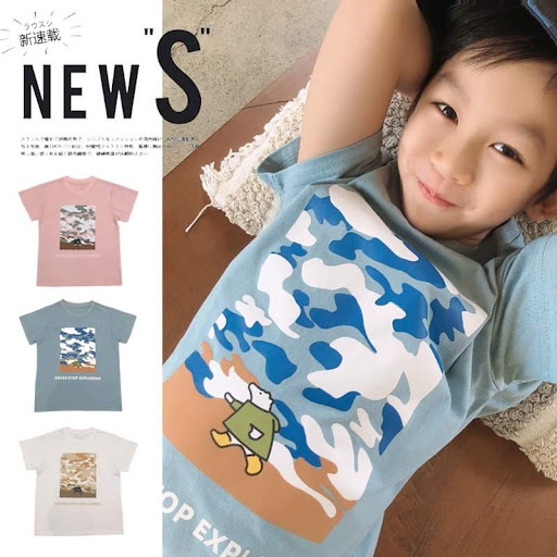 $85/件。2件起$75件外貿日系男童纯棉短袖T3色如图尺吋90cm至160cm货期3星期