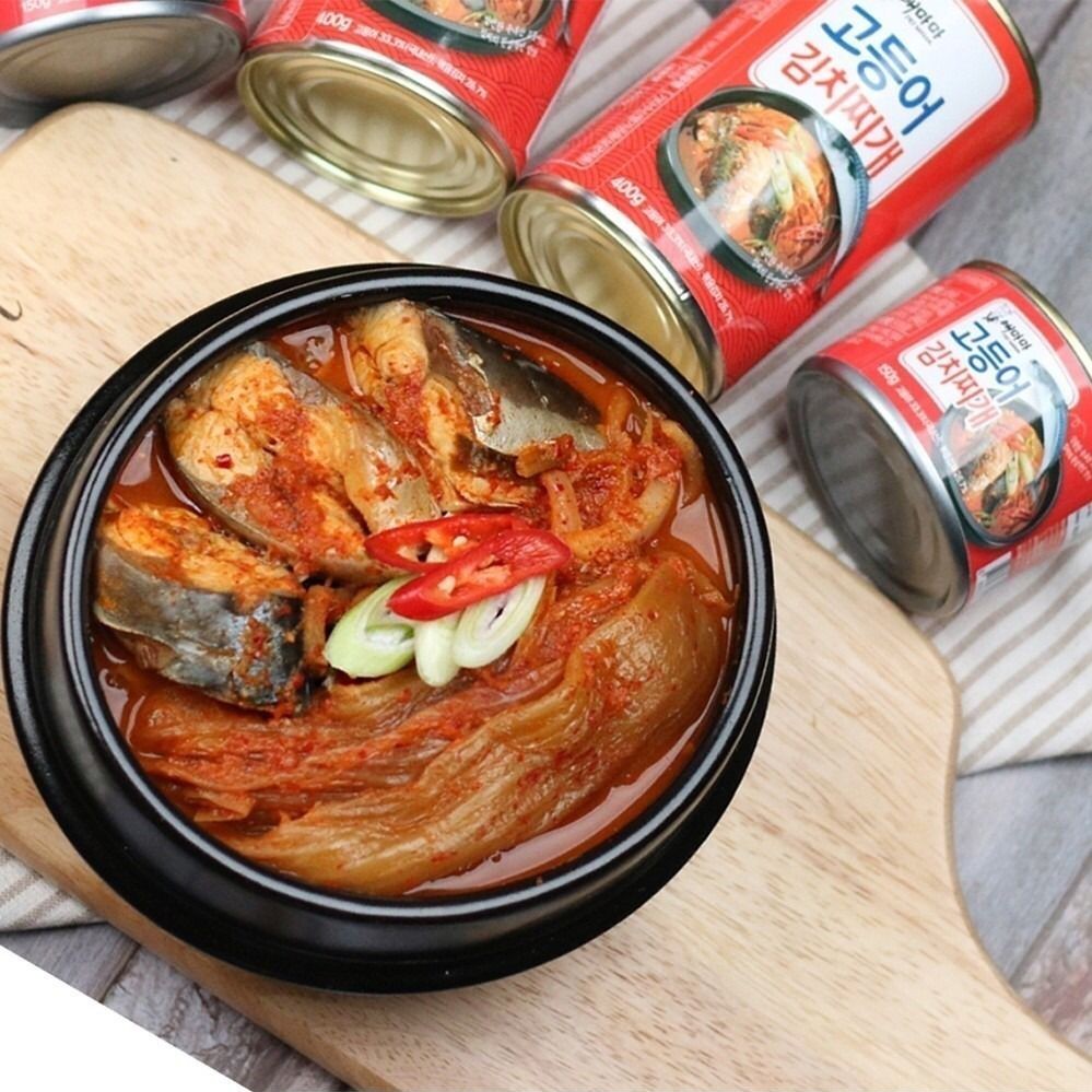 $6O/2罐。韓國鯖魚泡菜罐頭150g