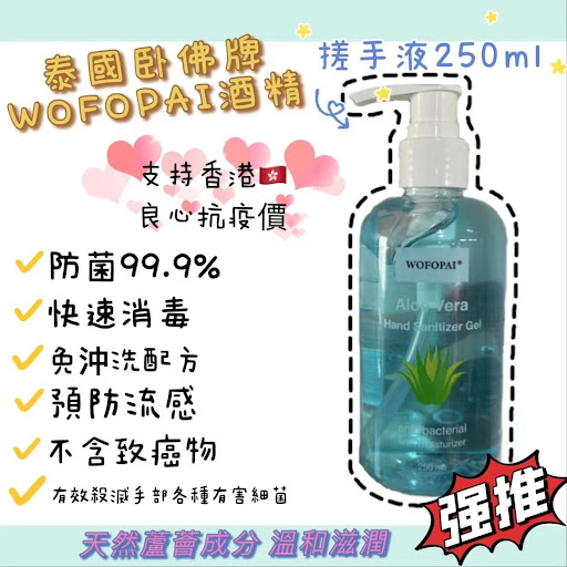 $3O套2支WOFOPAI免洗酒精搓手液250ML (1套2支)