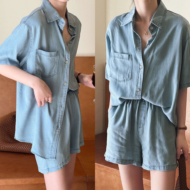 $188套。天絲牛仔涼爽輕盈套裝