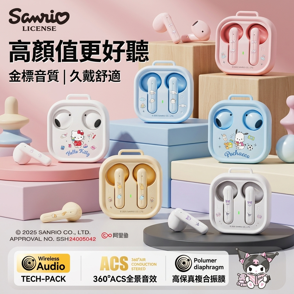 Sanrio 氣導式無線藍牙耳機$78盒。2盒起$68盒。