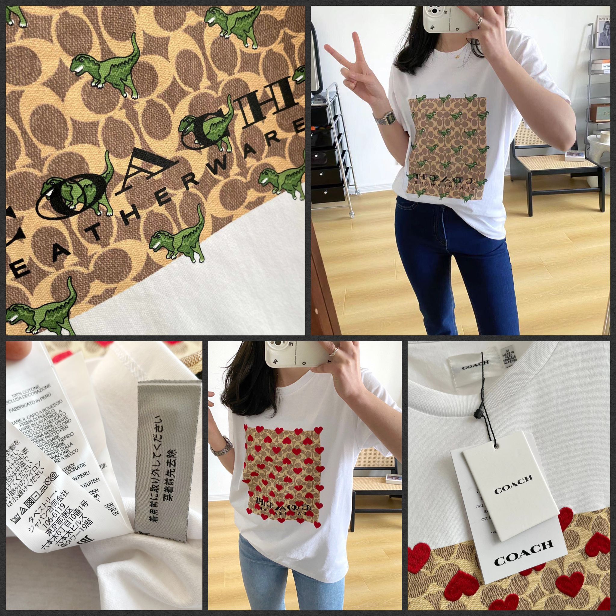 $158/1。2件起$148/1。COA立體刺繡印花T恤