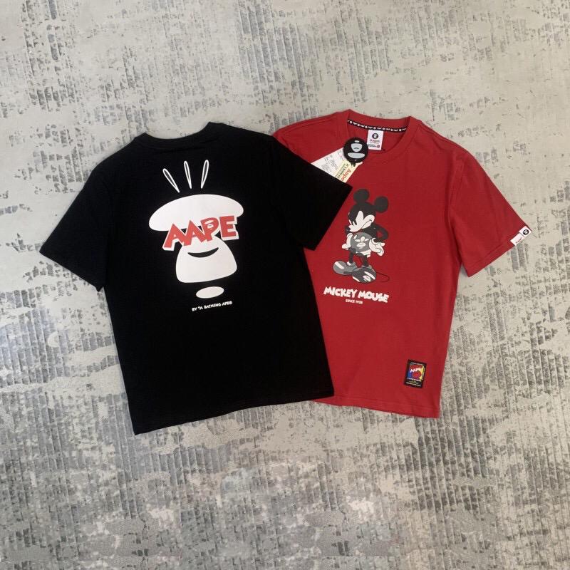 $138件。2件起128件。AAPE X 米奇印花圖案LOGO 短袖T恤