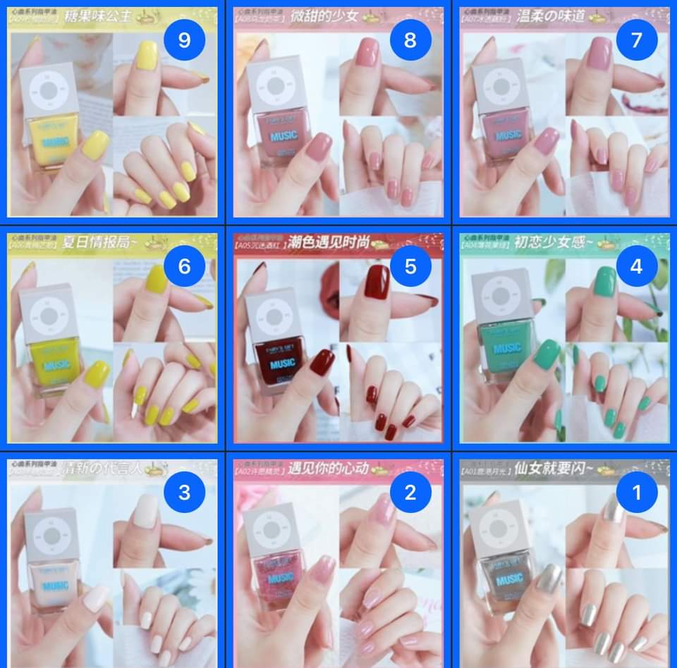 可拉撕指甲油。$65組5支。2組起$60支。可混色。