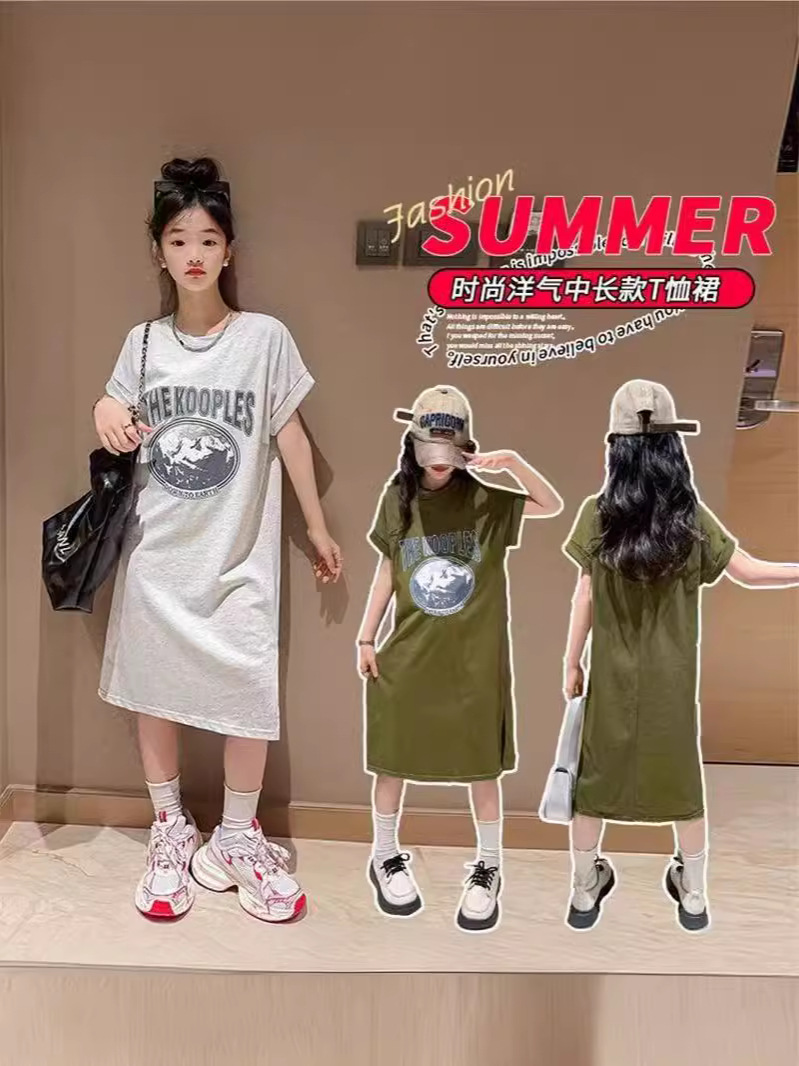 $70件。2件起$65件。4款選擇女童純棉連身裙。休閒/寬鬆/薄款透氣/