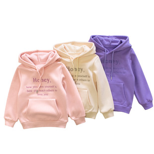 $88件。2件起$80件。女童秋冬有帽绣花抓絨保暖衛衣(3色)