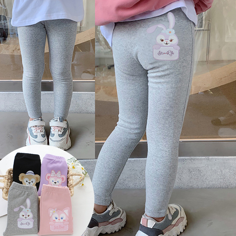 $95@3件(可混色)女童秋冬纯棉卡通打底裤