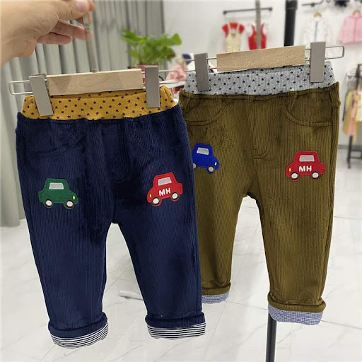 秋季日系男童卡通加厚絨長褲。90-130cm$88@1逢星期一cut單貨期7至10日。