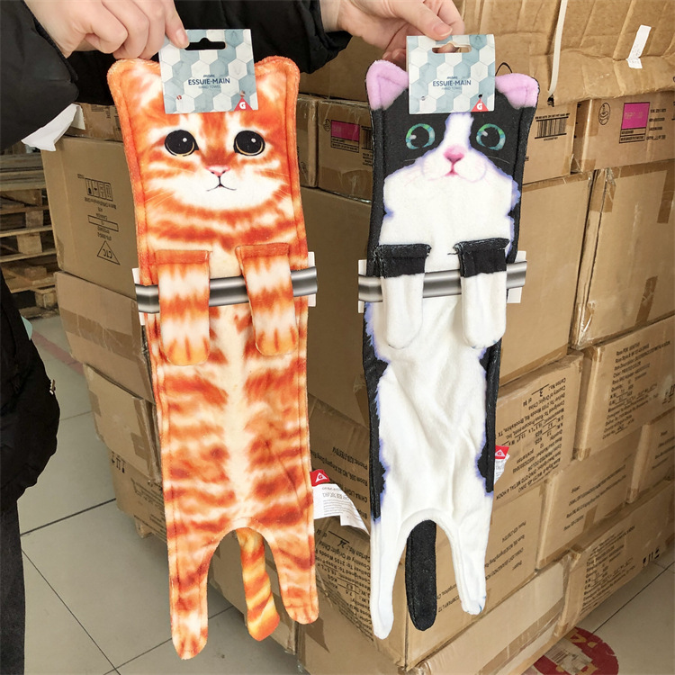 $55組2件(可混款)亞馬遜得意猫咪擦手巾-吸水力強/柔軟物料