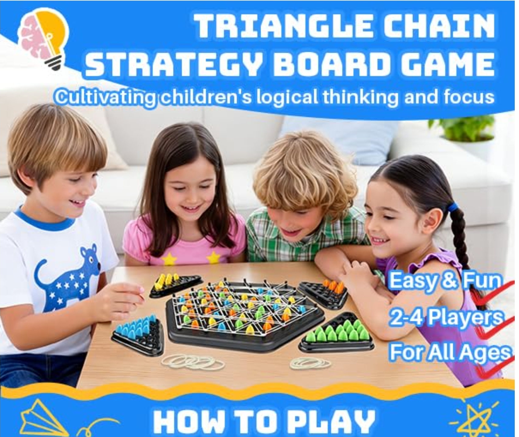 $65盒。✨ Triangle Chain Strategy Board Game三角连锁策略益智棋