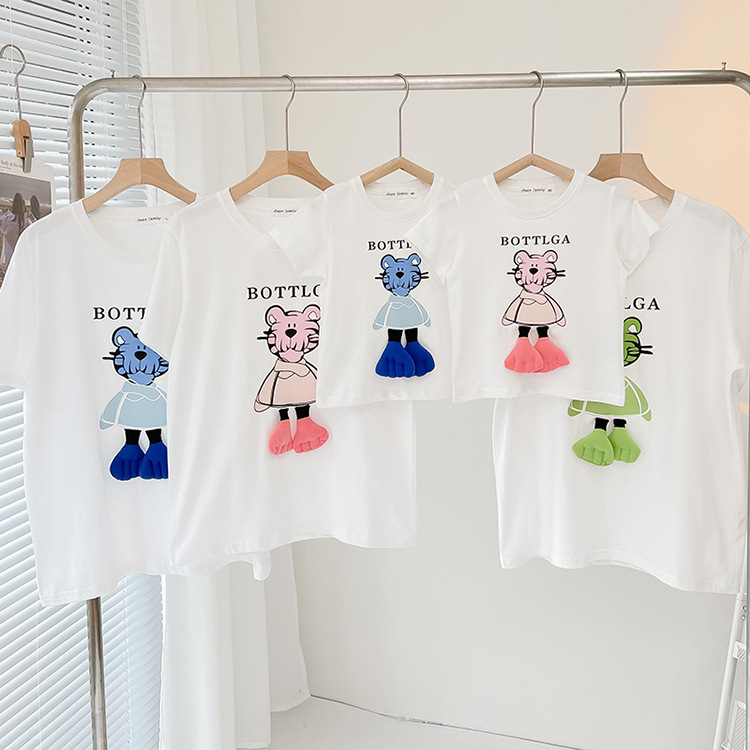 兒童$50件。成人$65件。3件起各減$5件。纯棉Tee親子裝