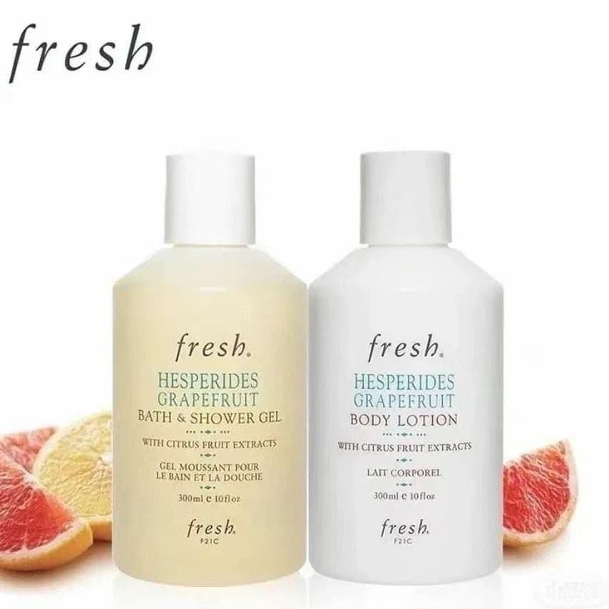 $238套。$138支。Fresh 西柚果香🍊身體乳/沐浴露300ml