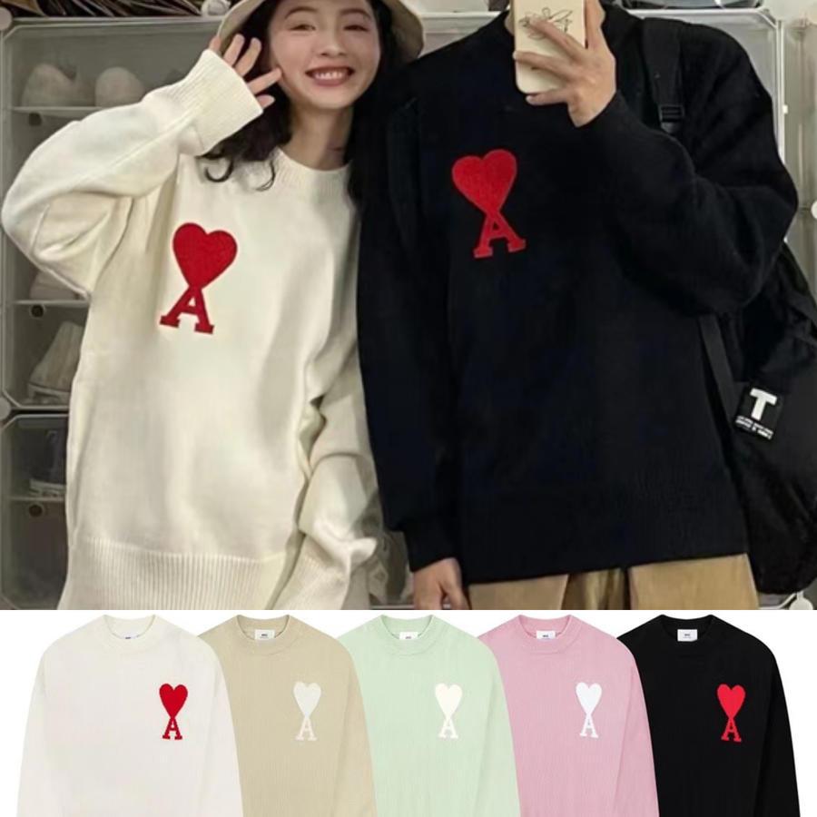 $180件。2件起$170件原單 圓領2022新款Ami de Coeur 馬卡龍愛心提花圓領毛衣 男女同款 